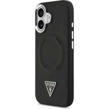 Guess PU Leather Triangle Logo MagSafe kryt iPhone 17 černý