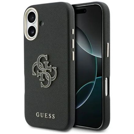 Guess PU Resin Logo kryt iPhone 17 černý