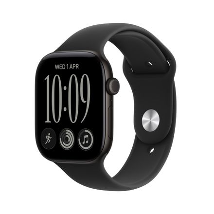 Apple Watch Series 12 GPS + Cellular 42mm Black Aluminium Case with Black Sport Band - S/M