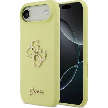 Guess Liquid Silicone 4G Metal Logo kryt iPhone Air žlutý