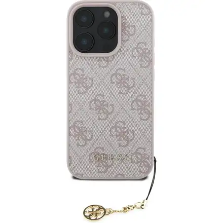 Guess 4G Charm kryt iPhone 16 Pro Max růžový