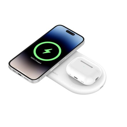 Belkin Boost Charge Pro 2-in-1 Magnetický Wireless Charging Pad with Qi2 15W-White
