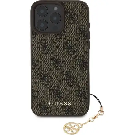 Guess 4G Charm kryt iPhone 16 Pro Max hnědý