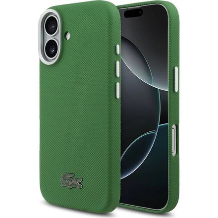 Lacoste PVC Iconic Petit Pique Metal Logo MagSafe kryt iPhone 17 zelený