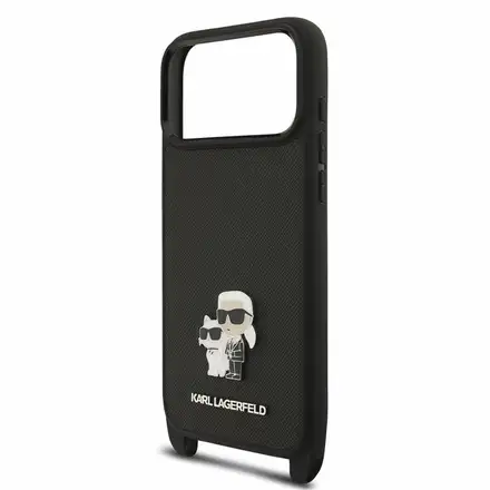 Karl Lagerfeld Saffiano Crossbody Popruh Karl and Choupette kryt iPhone 18 Pro Max černá