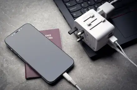 FIXED Cestovní adaptér Voyager s 3x USB-C a 2x USB-A výstupem a podporou PD, 65W, bílá