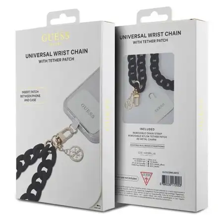Guess Univerzální Popruh na Ruku 4G Charm černý
