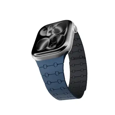 Epico Magnetic+ Silikonový řemínek pro Apple Watch SE (40mm)/Series 1-9 (38/40/41mm) 10-11 (42mm) - modrý