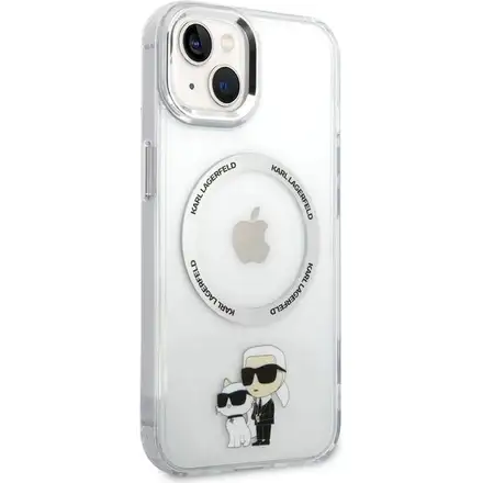 Karl Lagerfeld IML Karl and Choupette MagSafe kryt iPhone 15 průhledný