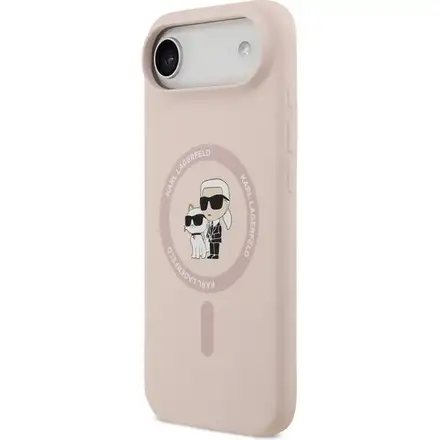 Karl Lagerfeld Liquid Silicone Karl and Choupette MagSafe kryt iPhone Air růžový