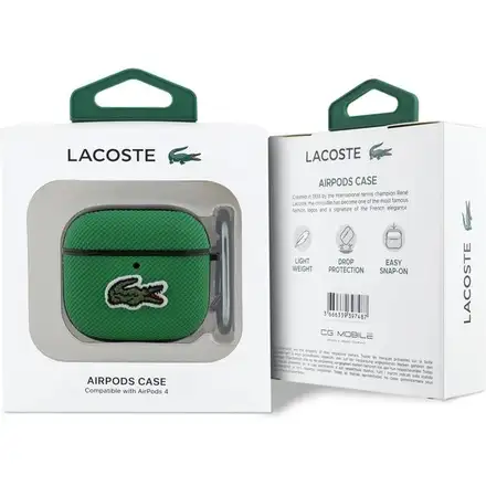 Lacoste Petit Pique Croc Logo Patch Pouzdro pro AirPods 4 zelené