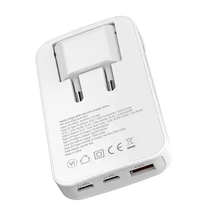 Mobile Origin 65W GaN III Slim Charger Dual USB-C / Single USB-A - White