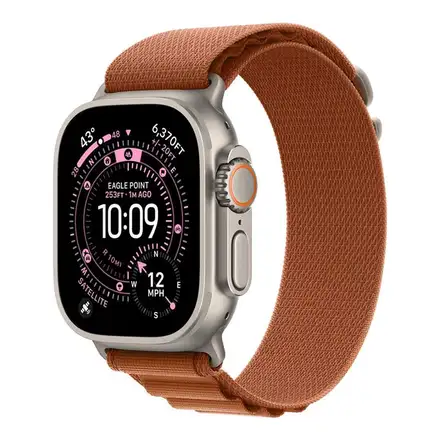 Apple Watch 49mm Terra Cotta Alpine Loop - Small - Natural Titanium Finish