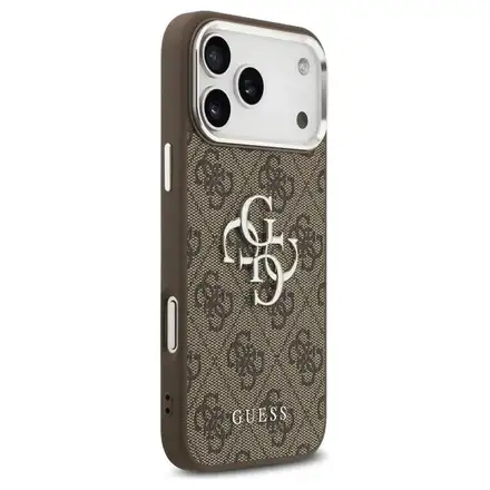 Guess PU 4G Metal Logo kryt iPhone 17 Pro Max hnědý