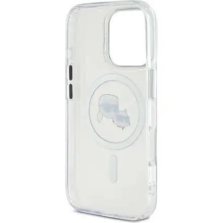 Karl Lagerfeld IML K&CH Heads Metal Frame MagSafe MagSafe kryt iPhone 16 Pro Max průhledná
