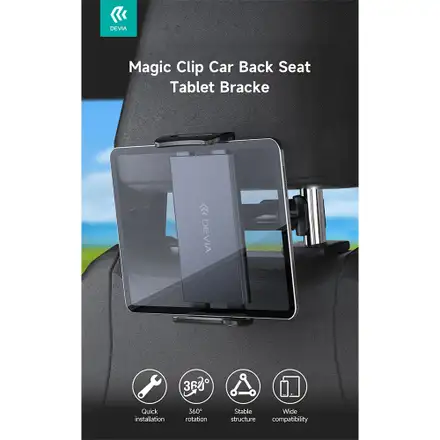 Devia držák do auta Magic Clip Car Back Seat Tablet Bracket - Black