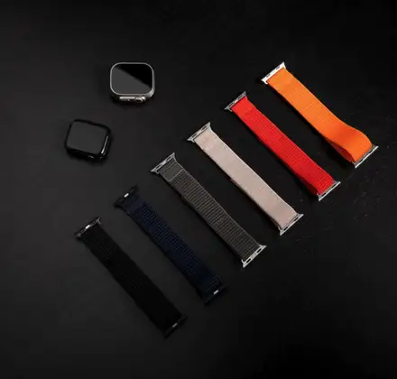 FIXED Nylon Sporty Strap pro Apple Watch 41/40/38 mm, růžové zlatý