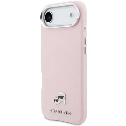 Karl Lagerfeld PU Karl and Choupette Heads Pins MagSafe kryt iPhone Air růžový