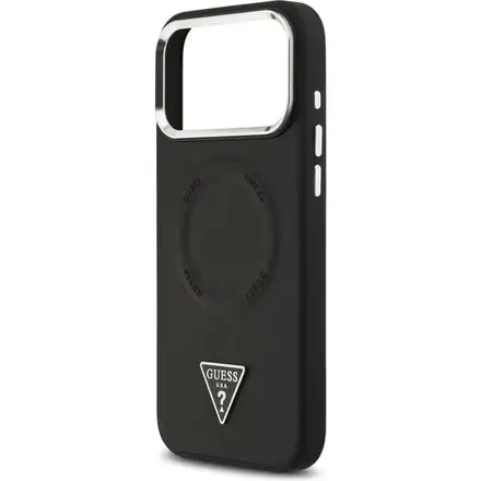 Guess PU Leather Triangle Logo MagSafe kryt iPhone 17 Pro černý