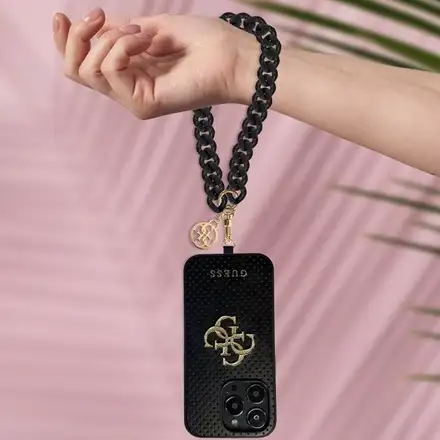 Guess Univerzální Popruh na Ruku 4G Charm černý