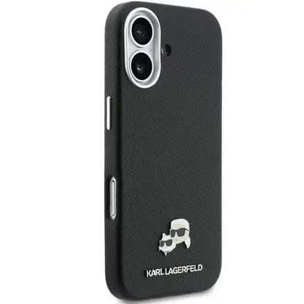 Karl Lagerfeld PU Karl and Choupette Heads Pins MagSafe kryt iPhone 17 černý