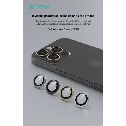 Devia Peak Series Lens Protector pro iPhone 16 Pro/16 Pro Max - Rose Gold