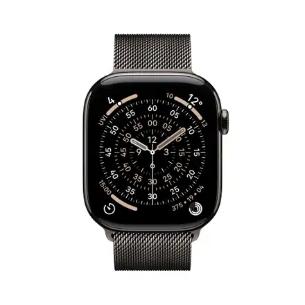 Apple Watch Series 11 GPS + Cellular 46mm Břidlicově šedý titan s břidlicově šedým milánským tahem - S/M