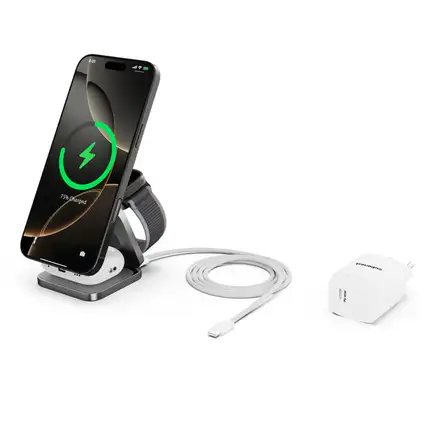 Cubenest Qi2.2 3v1 Skládací bezdrátová magnetická nabíječka SQ312 Ultra - šedá
