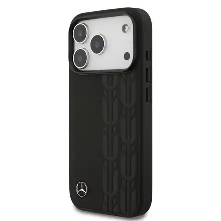 Mercedes Leather Laurel Leaves MagSafe Zadní Kryt pro iPhone 17 Pro černý