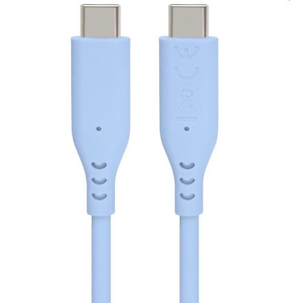 PremiumCord Silikonový kabel USB-C 60W 480Mbps modrý extra měkký a robustní kabel délky 1,5m