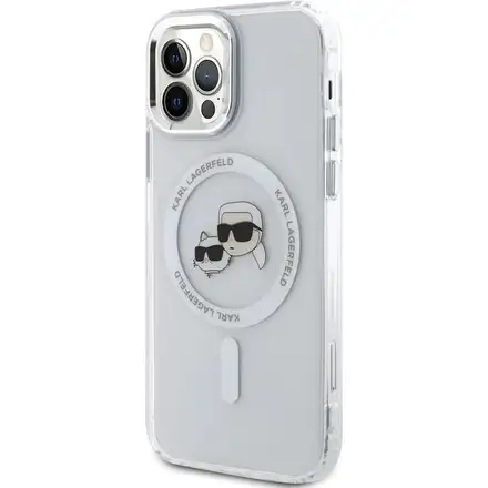 Karl Lagerfeld IML K&CH Heads Metal Frame MagSafe kryt iPhone 12/12 Pro průhledný
