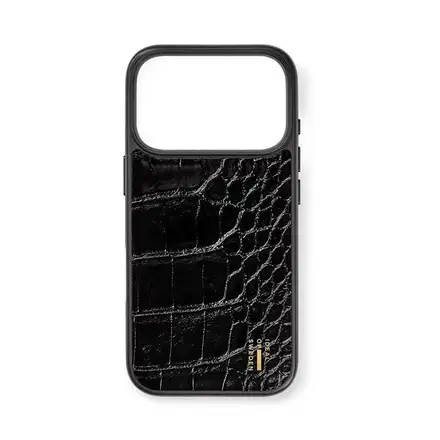 iDeal Fashion Vegan Leather Case MagSafe iPhone 17 Pro/18 Pro Black Croco