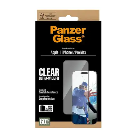 PanzerGlass ochranné sklo UWF pro iPhone 17 Pro Max - Black Frame