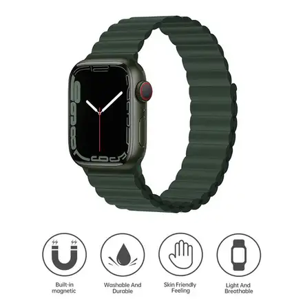 Devia řemínek Deluxe Series Sport3 Silicone Magnet Band 44/45/46mm - Sequoia