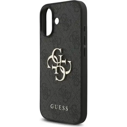 Guess PU 4G Metal Logo Strap kryt iPhone 17 černý