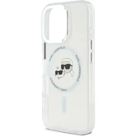 Karl Lagerfeld IML K&CH Heads Metal Frame MagSafe MagSafe kryt iPhone 16 Pro Max průhledná
