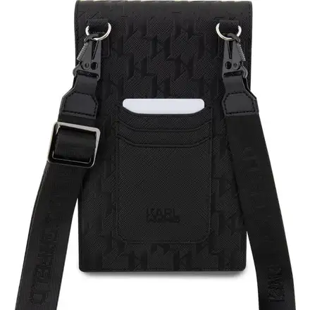 Karl Lagerfeld Saffiano Monogram Ikonik NFT Brašna na Telefon černá