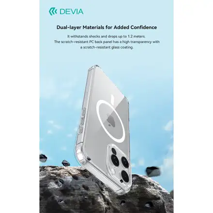 Devia kryt Pure Clear Magnetic Shockproof Case pro iPhone 16 - Clear