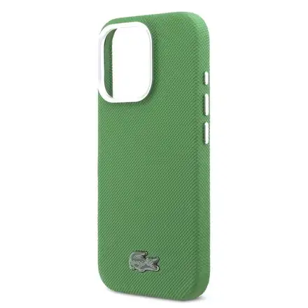 Lacoste PVC Iconic Petit Pique Metal MagSafe kryt iPhone 16 Pro zelený