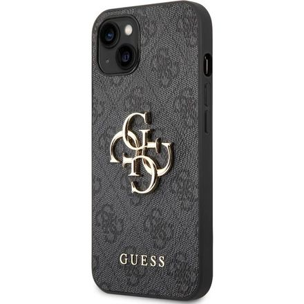 Guess PU 4G Metal Logo kryt iPhone 14 hnědý