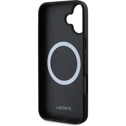 Lacoste Iconic Petit Pique Logo MagSafe kryt iPhone 16 Plus černý