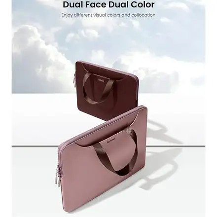 Tomtoc Light Dual-color Slim Laptop Handbag 13,5" - Raspberry/Pink