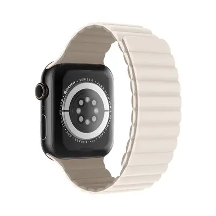 Devia řemínek Nature Silicone Magnetic Watch Band 40/41/42mm - Stardust White