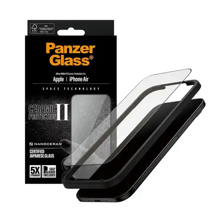 PanzerGlass ochranné sklo UWF Ceramic II pro iPhone Air-Black Frame