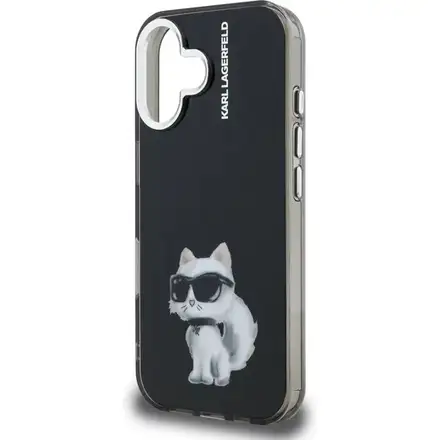 Karl Lagerfeld IML Aquarelle Choupette kryt iPhone 16 černý