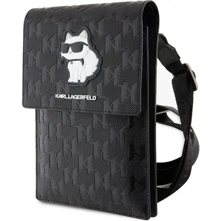 Karl Lagerfeld Saffiano Monogram Choupette NFT Brašna na Telefon černá