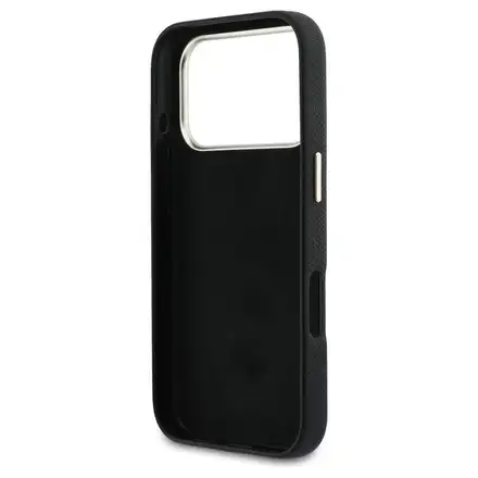 Guess PU Resin Logo kryt iPhone 17 Pro černý
