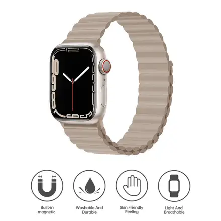 Devia řemínek Deluxe Series Sport3 Silicone Magnet Band 44/45/46mm - Khaki