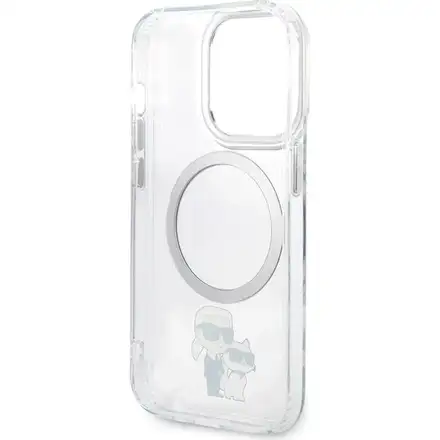 Karl Lagerfeld IML Karl and Choupette MagSafe kryt iPhone 15 Pro průhledný
