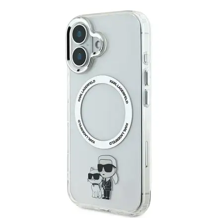 Karl Lagerfeld IML Karl and Choupette MagSafe kryt iPhone 16 průhledný